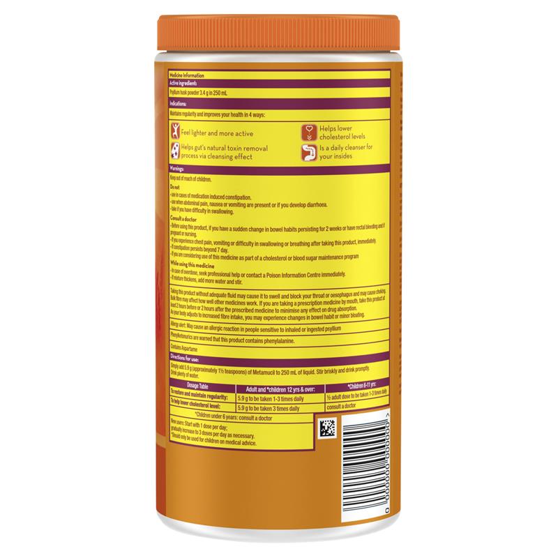 Bột cam Metamucil bổ sung chất xơ Orange Smooth