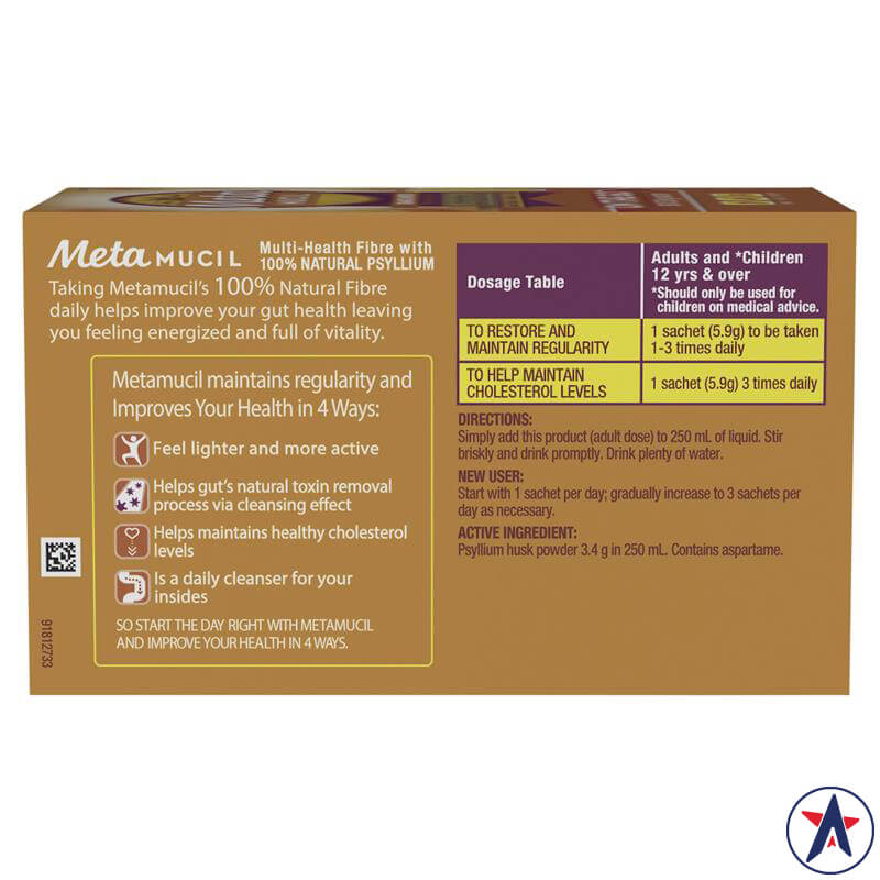 Bột cam Metamucil bổ sung chất xơ Orange Smooth