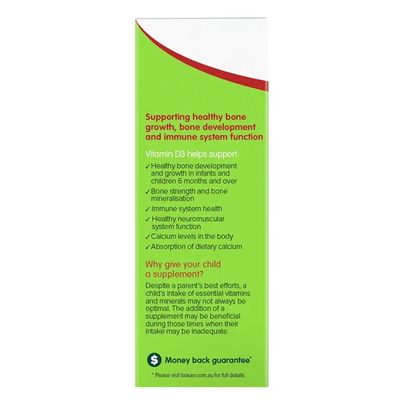 Siro Brauer Baby Kids Liquid Vitamin D 400IU của Úc 10ml