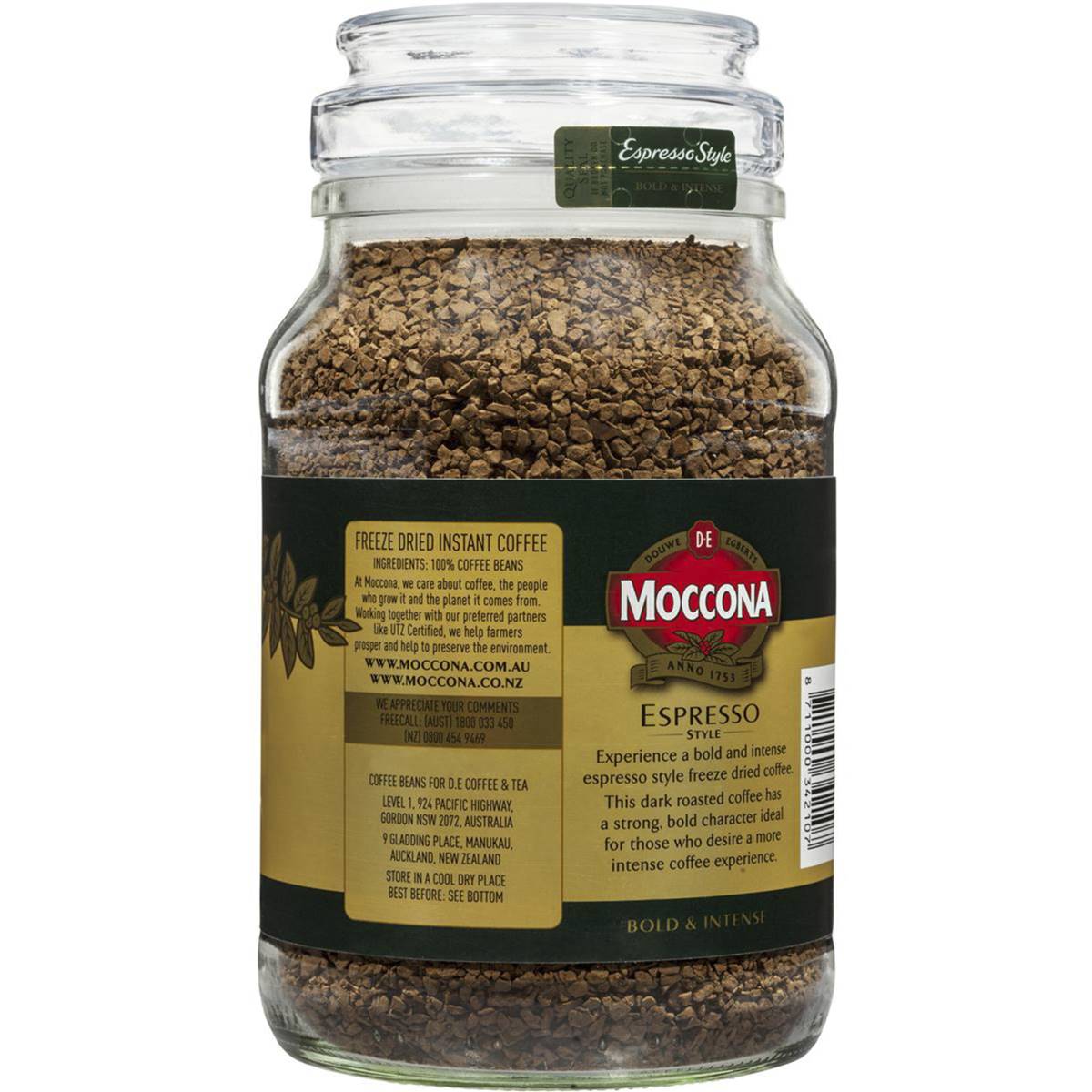 Cà phê hòa tan Moccona Espresso Úc Style Bold Intense Coffee 400g