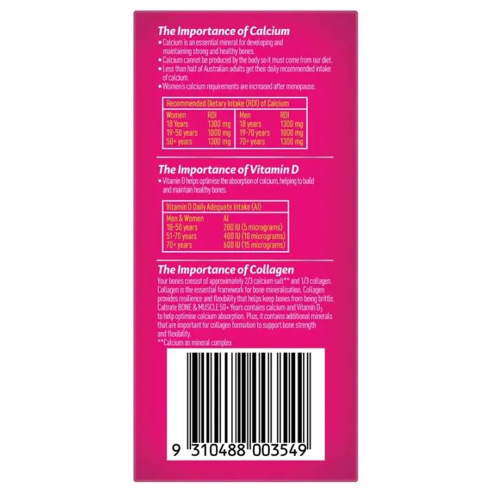 Caltrate Bone and Muscle của Úc cho người trên 50 tuổi