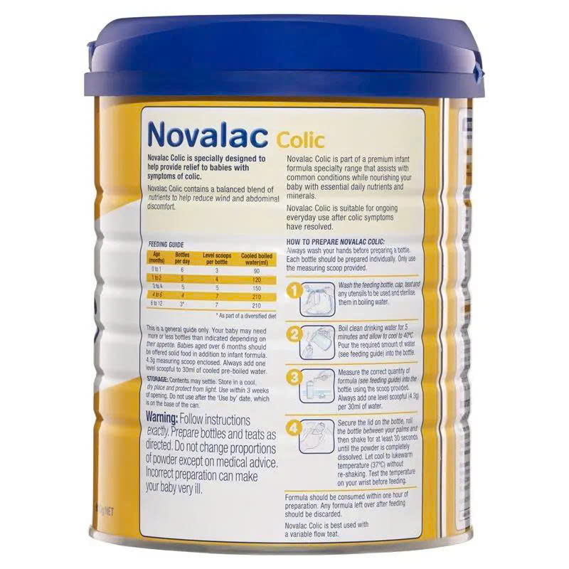 Sữa Novalac AC Anti Colic Infant 800g cho trẻ từ 0-12 tháng