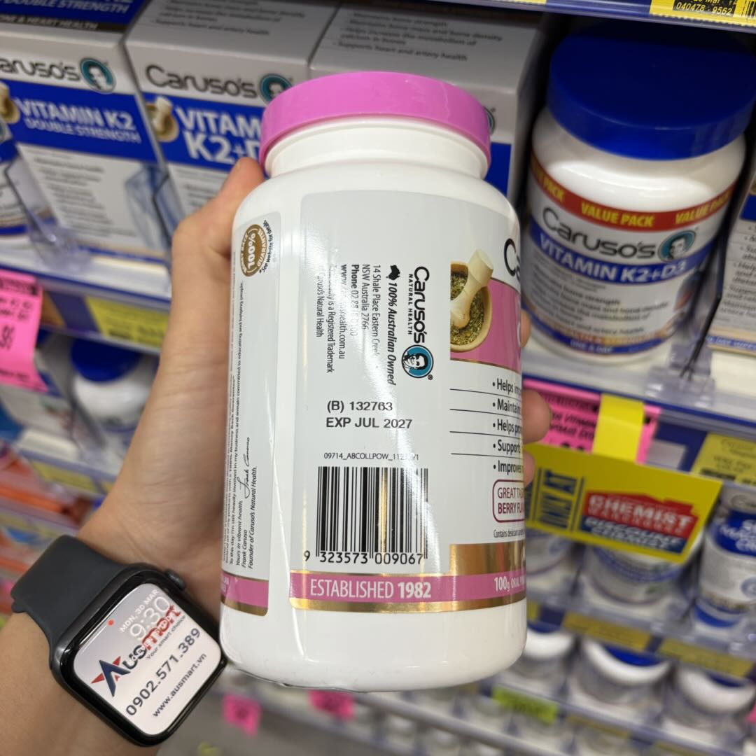 Bột bổ sung collagen Caruso's Total Beauty Collagen Powder 100g