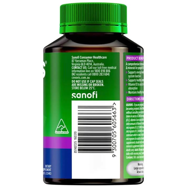 Viên uống Vitamin tổng hợp trên 50 tuổi Cenovis Once Daily 50+ Multi