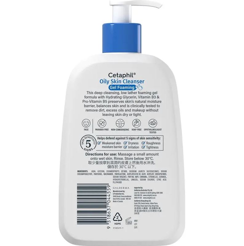 Sữa rửa mặt Cetaphil Oily Skin Cleanser cho da dầu mụn