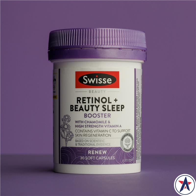 Chăm sóc da khi ngủ Swisse Beauty Retinol + Beauty Booster 30 viên