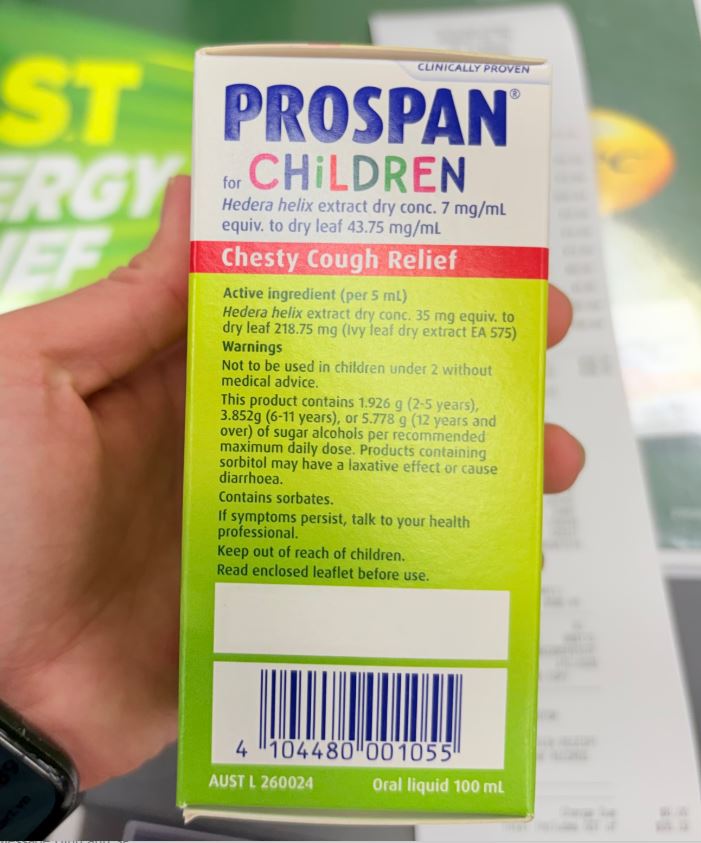 Siro ho Prospan cho bé Chesty Cough Children's (Ivy Leaf)
