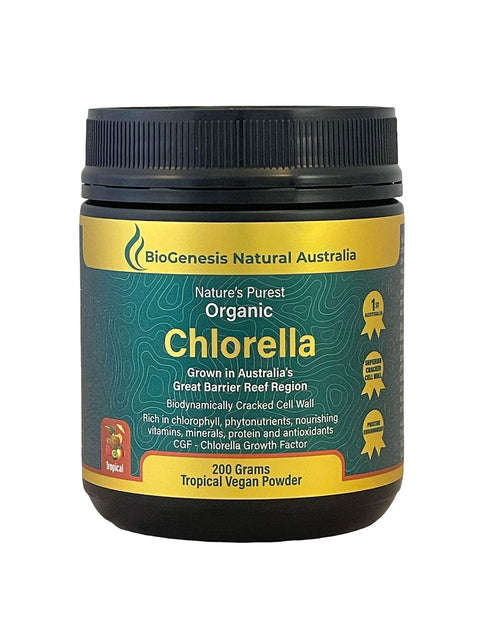 Bột tảo Chlorella hữu cơ BioGenesis Natural Australia Nature's Purest Organic Chlorella Powder