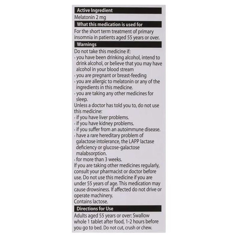 Viên hỗ trợ giấc ngủ Circadin Melatonin 2mg cho người trên 55 tuổi - 30 viên