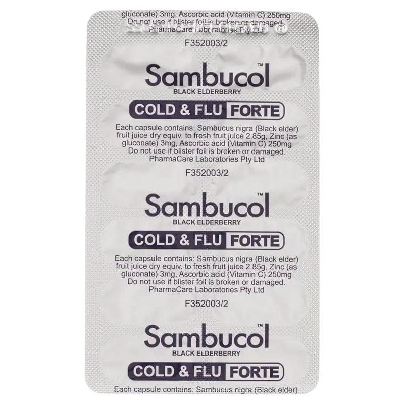 Viên uống trị cảm cúm Sambucol Cold & Flu Forte