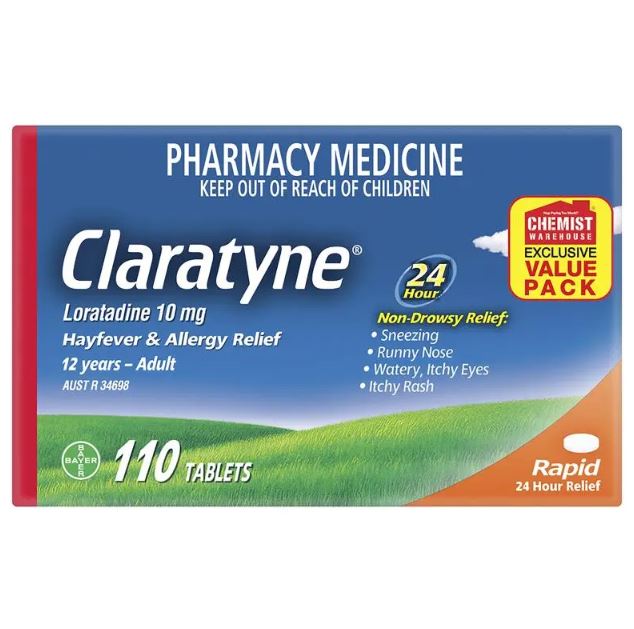 Thuốc giảm dị Ứng & viêm mũi dị ứng không gây buồn ngủ Claratyne Allergy & Hayfever Relief Antihistamine