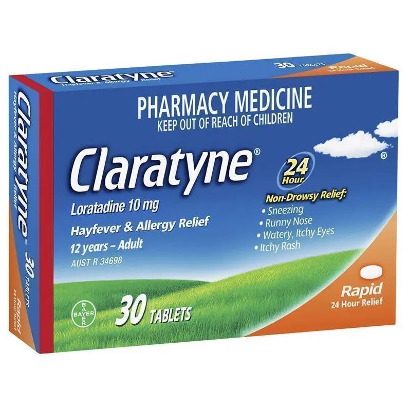 Thuốc giảm dị ứng & viêm mũi dị ứng không gây buồn ngủ Claratyne Allergy & Hayfever Relief Antihistamine