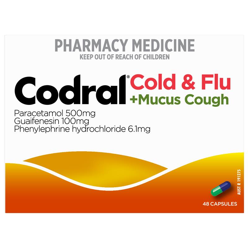 Viên uống trị cảm cúm và ho có đờm Codral Cold & Flu + Mucus Cough