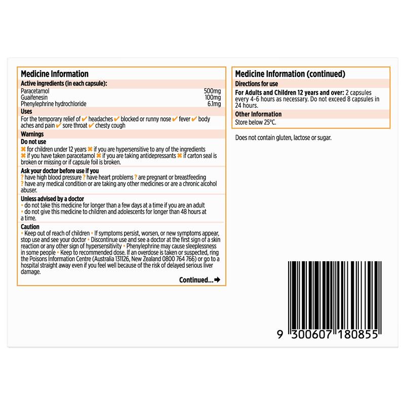 Viên uống trị cảm cúm và ho có đờm Codral Cold & Flu + Mucus Cough