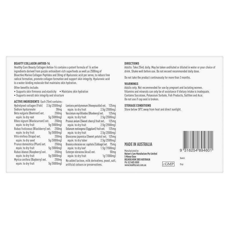 Collagen nước Healthy Care Beauty Collagen Antiox 25ml x 7 chai