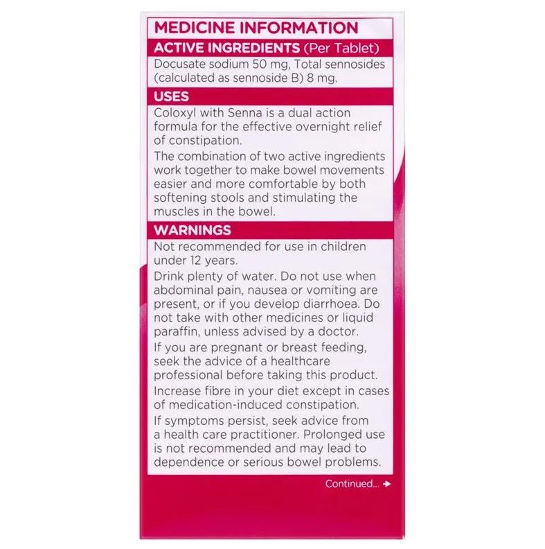 Viên uống nhuận tràng Coloxyl With Senna