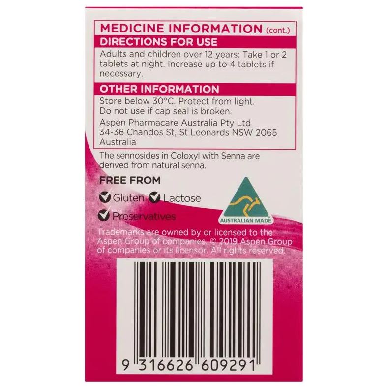Viên uống nhuận tràng Coloxyl With Senna