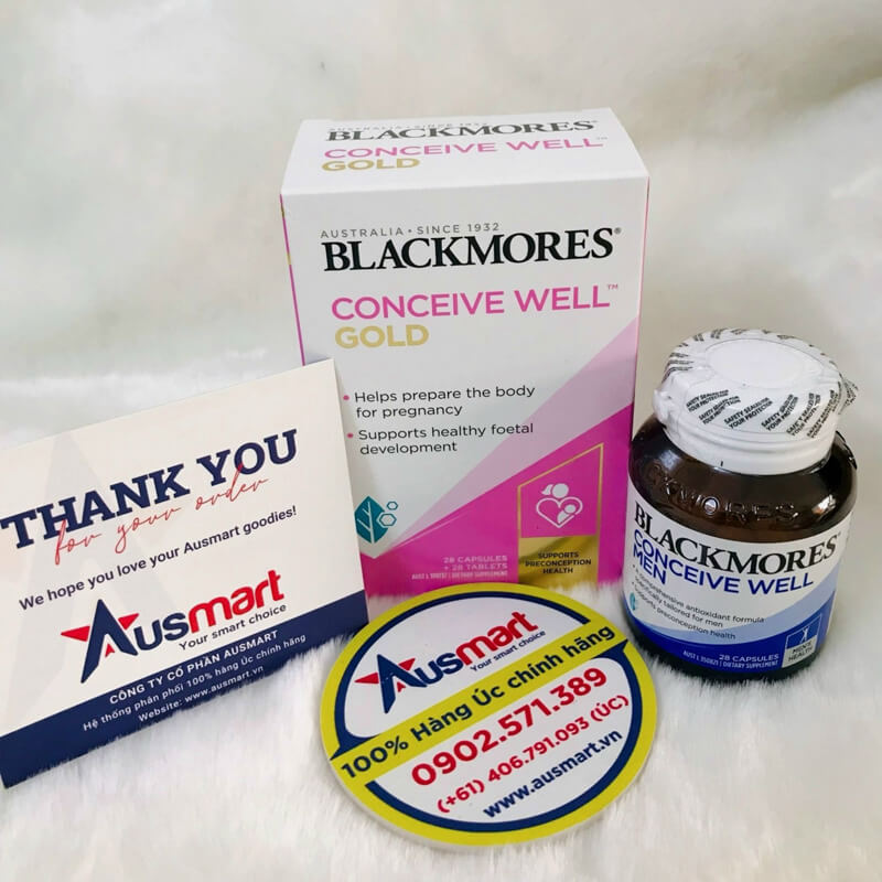COMBO Tăng thụ thai Blackmores Conceive Well hỗ trợ thụ thai cho cả Nam & Nữ