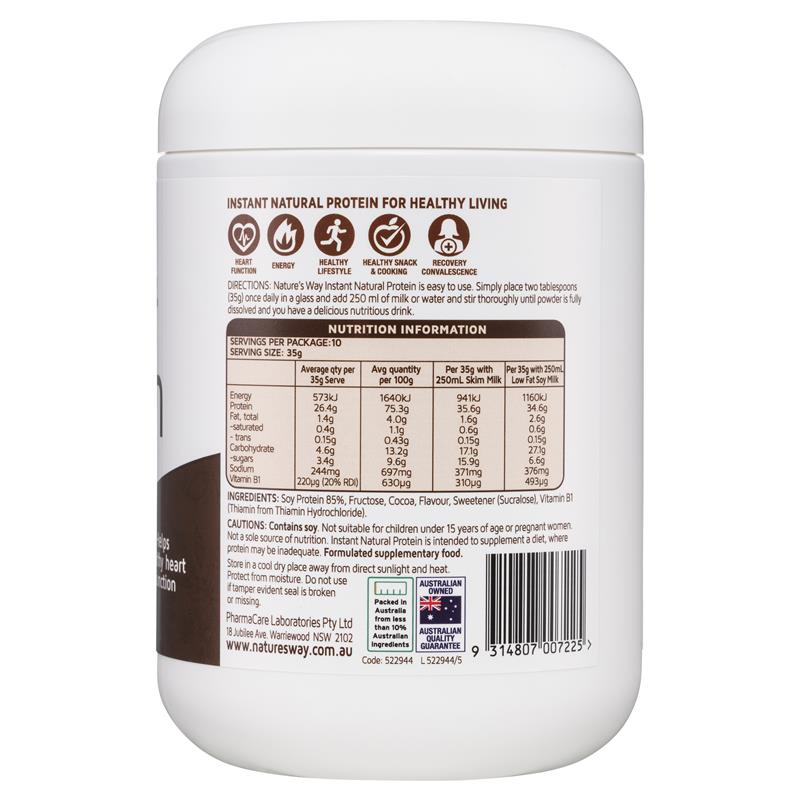 Protein chay Nature's Way Chocolate Protein Plant Based 375g | Sản phẩm Úc chất lượng