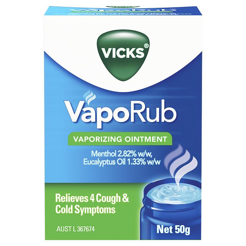 Dầu bôi ấm ngực giảm ho Vicks VapoRub Vaporizing Ointment 50g | Xuất xứ Úc