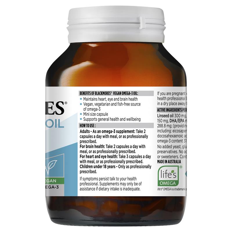 Blackmores Vegan Omega 3 Oil thuần chay 120 viên | Chất lượng đảm bảo từ Úc