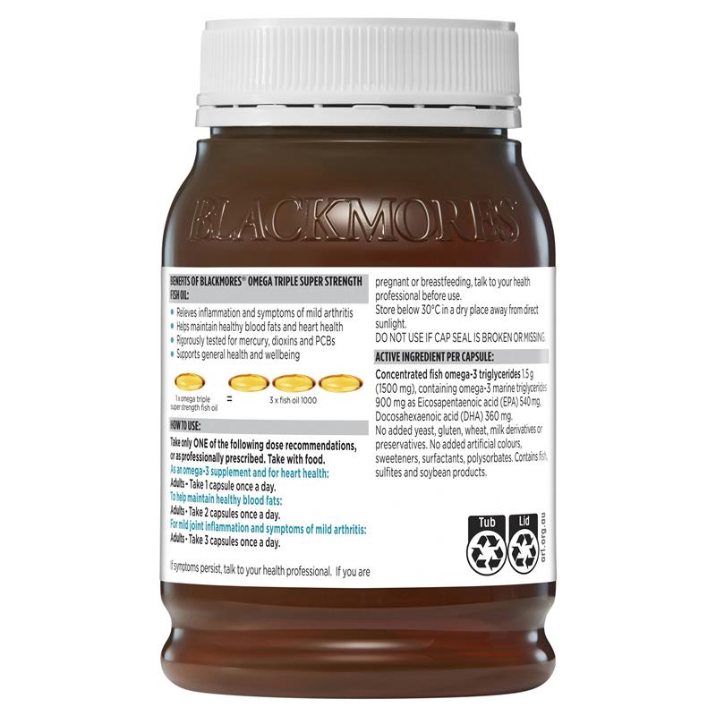 Dầu cá Blackmores Omega Triple Concentrated Fish Oil 150 viên