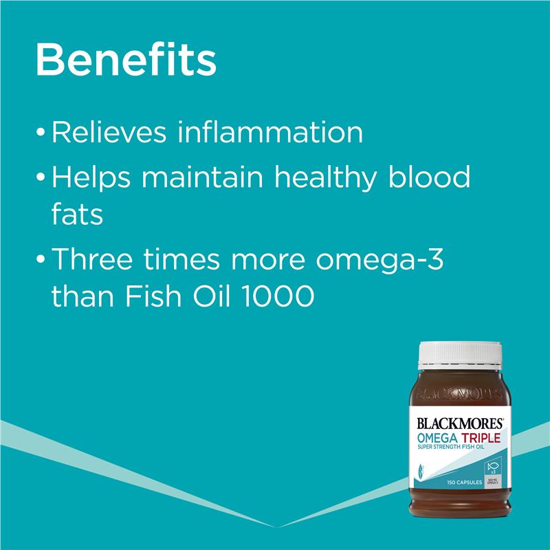 Dầu cá Blackmores Omega Triple Concentrated Fish Oil 150 viên