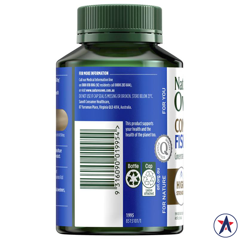 Dầu cá cô đặc Omega 3 Nature's Own Fish Oil 4 in 1 Concentrated