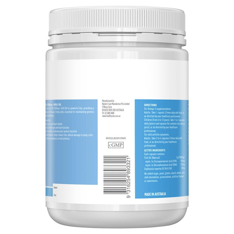 Dầu cá nhuyễn thể Healthy Care Fish Oil 1000mg Krill Oil