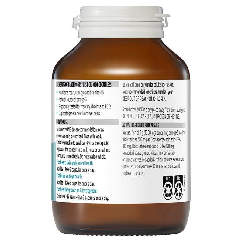 Dầu cá không mùi Blackmores Odourless Fish Oil 1000mg