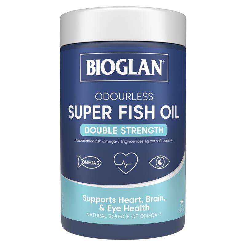 Dầu cá Bioglan Odourless Super Fish Oil Double Strength 200 viên | Hàng xách tay Úc chính hãng