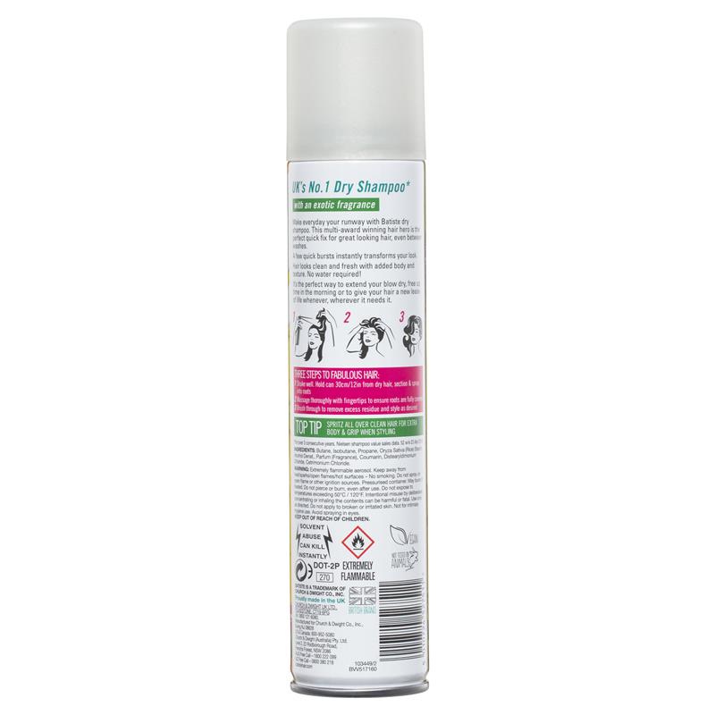 Dầu gội khô Batiste Tropical Dry Shampoo 200ml | Sản phẩm chất lượng Úc