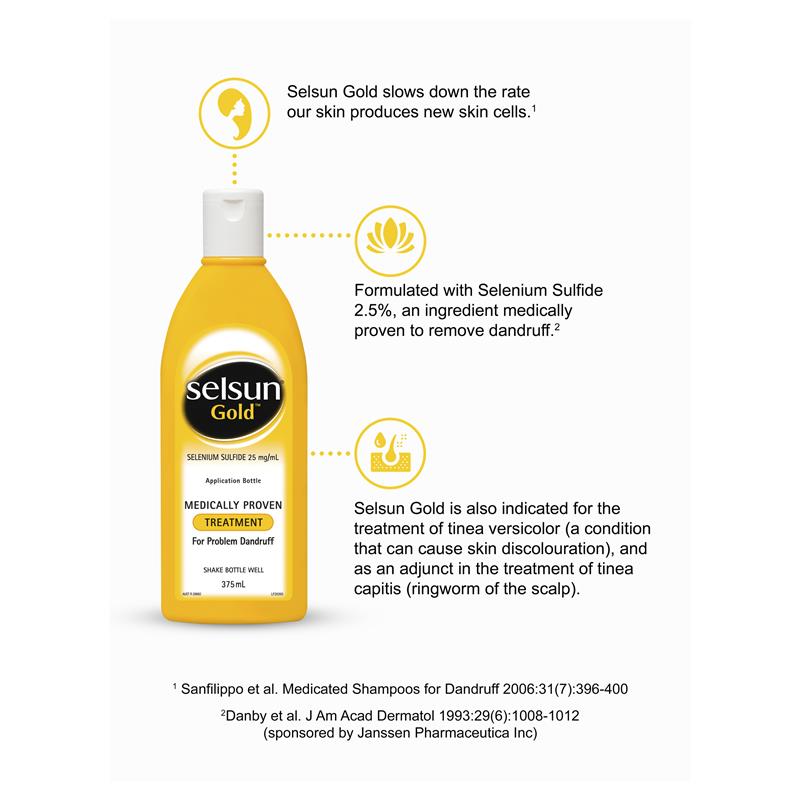 Dầu gội trị gàu Selsun Gold Treatment Medically Proven 375ml | Hàng xách tay Úc