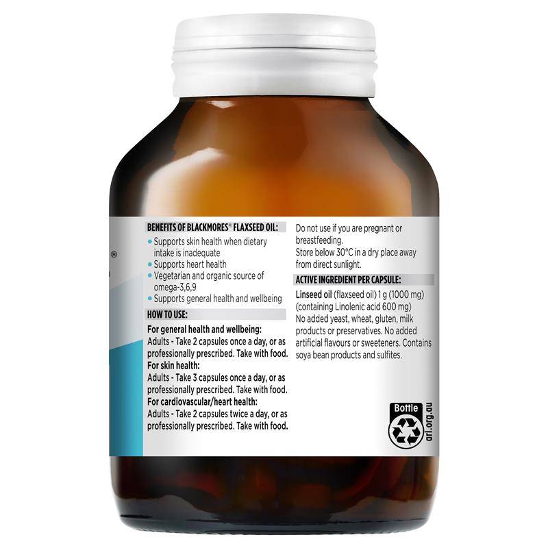 Dầu hạt lanh Blackmores Flaxseed Oil 1000mg của Úc 100 viên