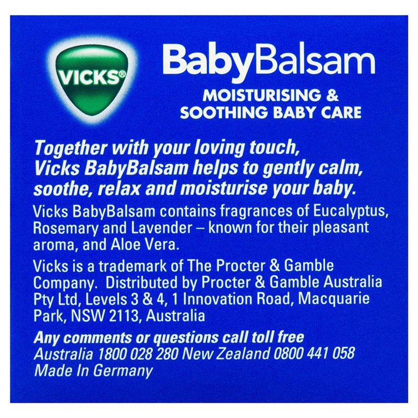 Dầu bôi ấm ngực Vicks Baby Balsam cho bé của Úc