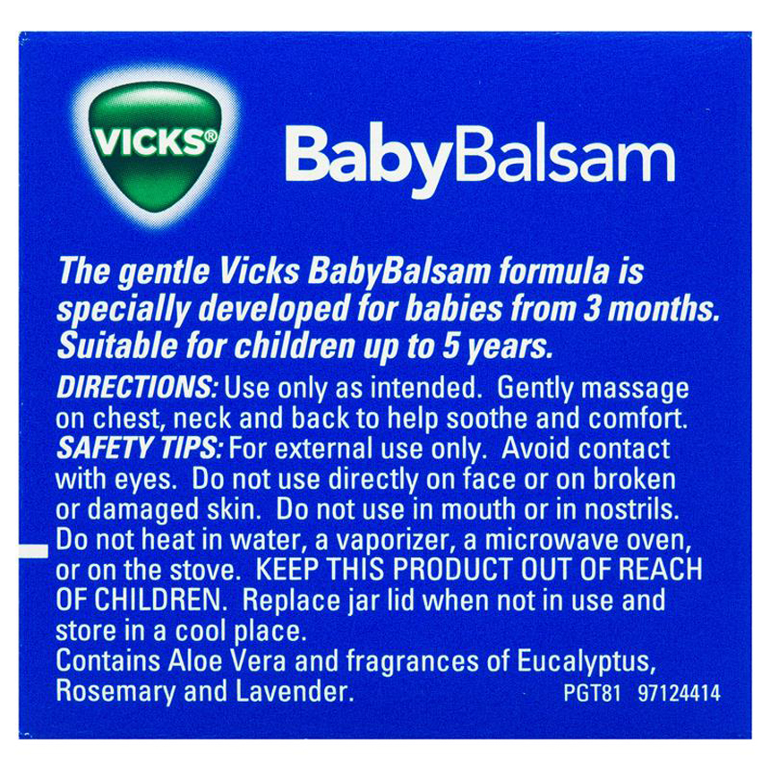 Dầu bôi ấm ngực Vicks Baby Balsam cho bé của Úc 50g | Xuất xứ Úc