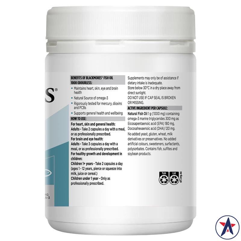 Dầu cá không mùi Blackmores Odourless Fish Oil 1000mg