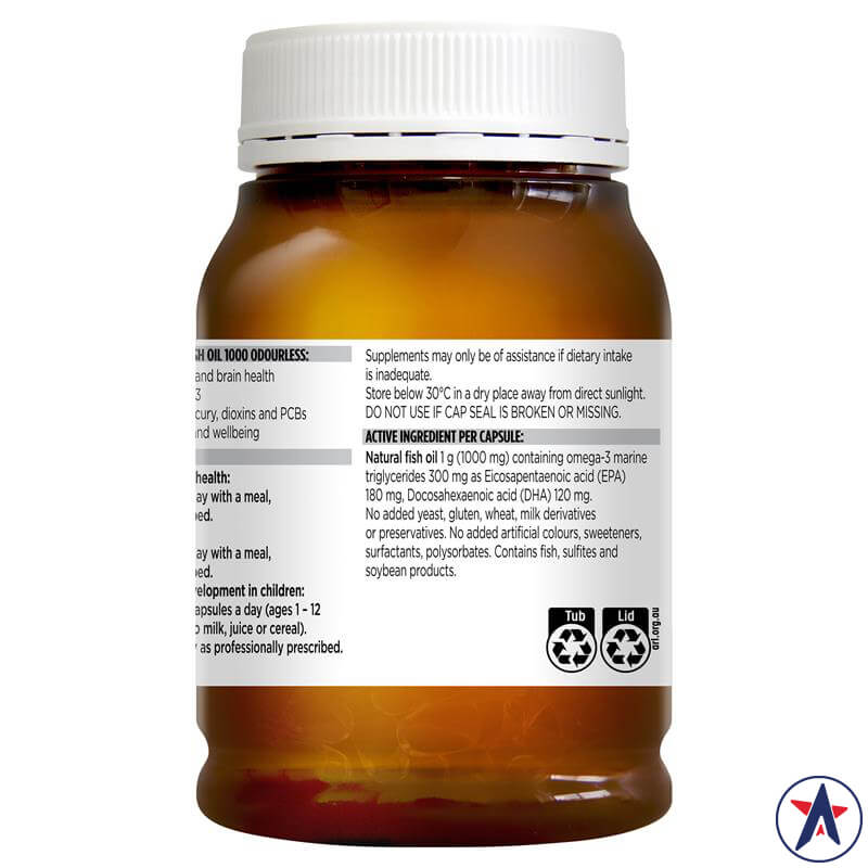 Dầu cá không mùi Blackmores Odourless Fish Oil 1000mg