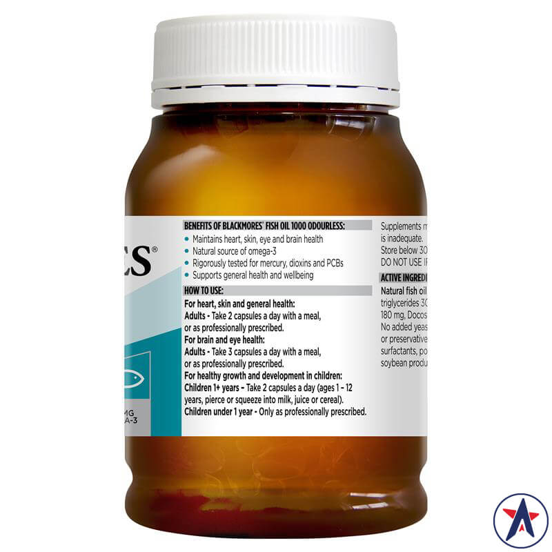 Dầu cá không mùi Blackmores Odourless Fish Oil 1000mg