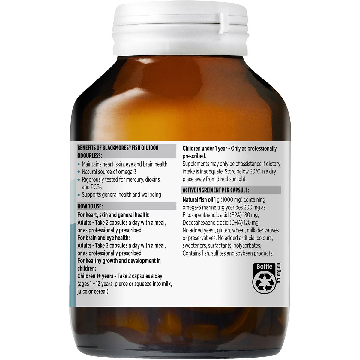 Dầu cá không mùi Blackmores Odourless Fish Oil 1000mg