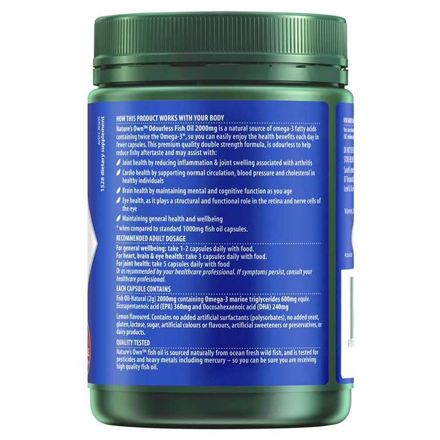 Dầu cá Nature's Own không mùi Odourless Fish Oil 2000mg 200 viên