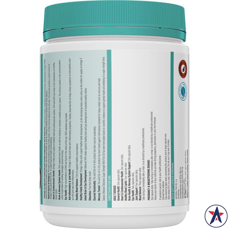 Dầu cá không mùi Swisse Odourless Super Strength Wild Fish Oil 2000mg