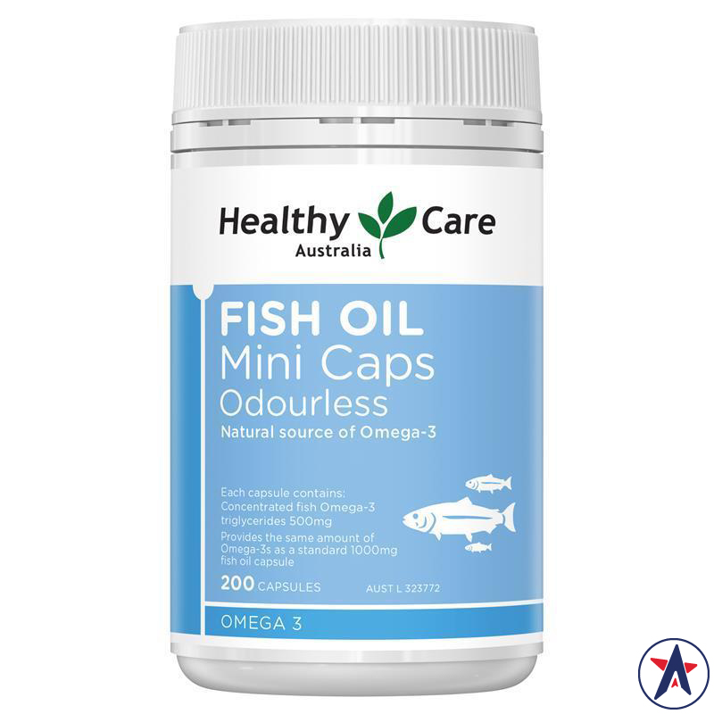 Dầu cá không mùi viên nhỏ Healthy Care Double Strength Fish Oil Mini Caps