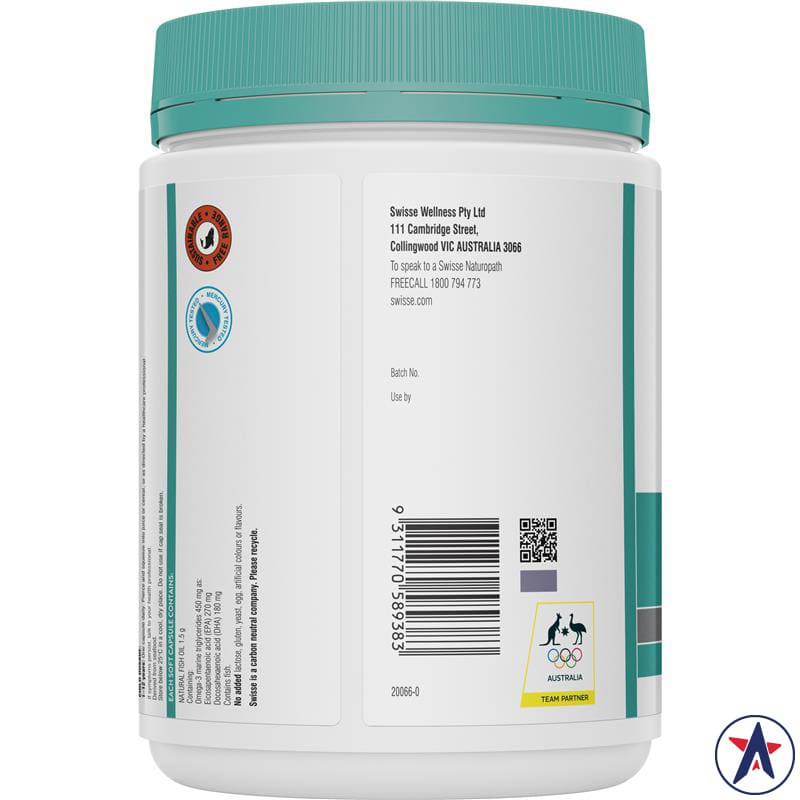 Dầu cá Swisse Odourless High Strength Wild Fish Oil 1500mg