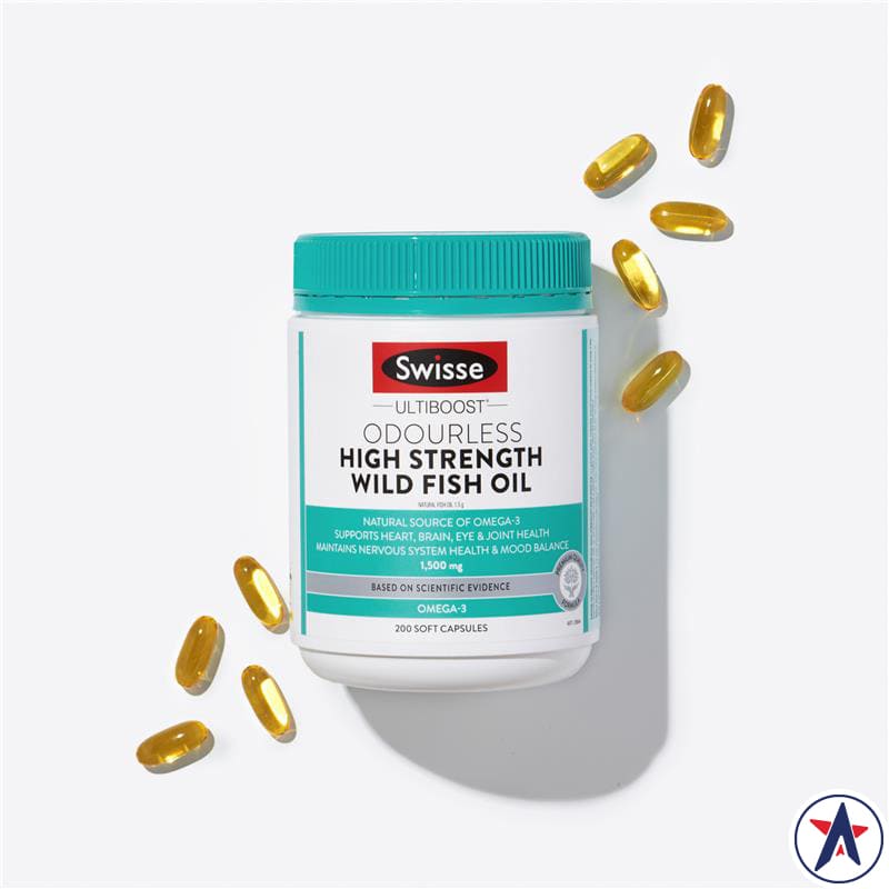 Dầu cá Swisse Odourless High Strength Wild Fish Oil 1500mg