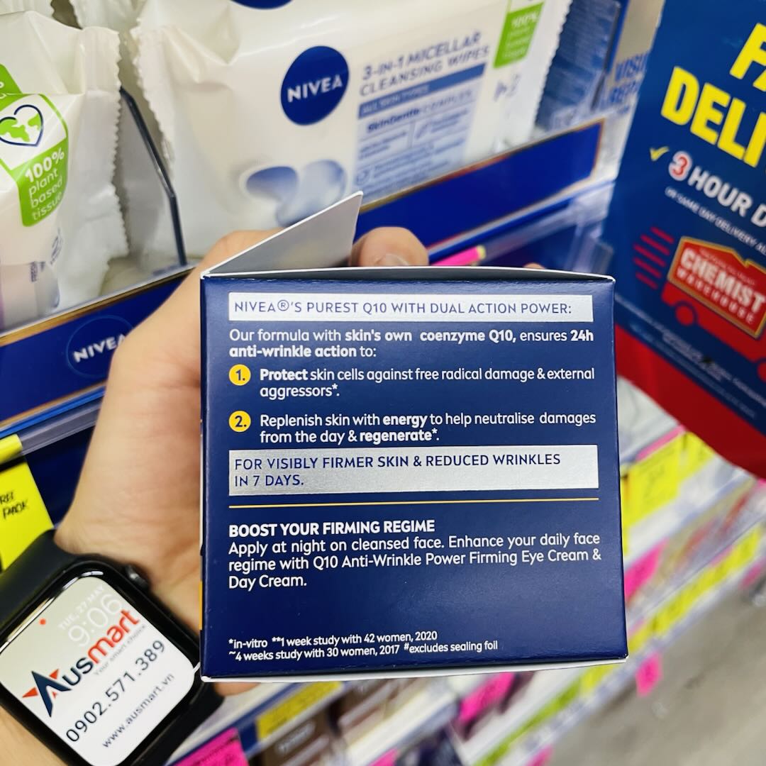Kem dưỡng da NIVEA Q10 Anti-Wrinkle Night Cream chống nhăn