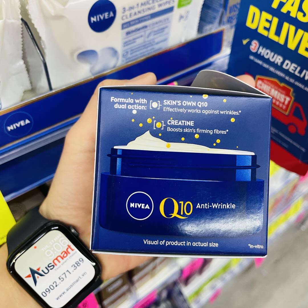 Kem dưỡng da NIVEA Q10 Anti-Wrinkle Night Cream chống nhăn