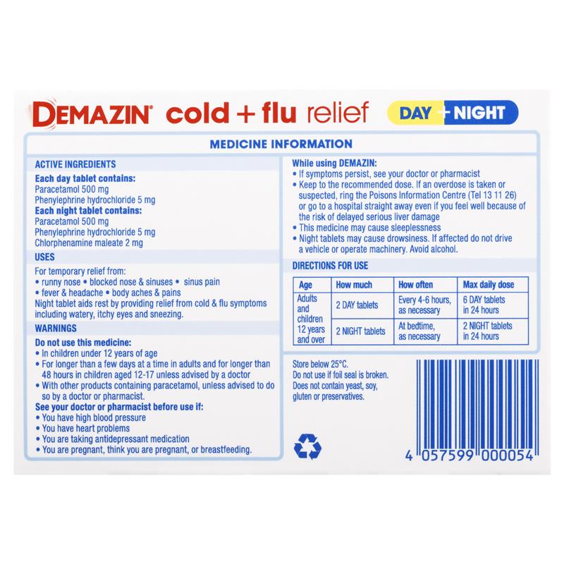 Viên trị cảm cúm Demazin Cold & Flu Relief Day + Night