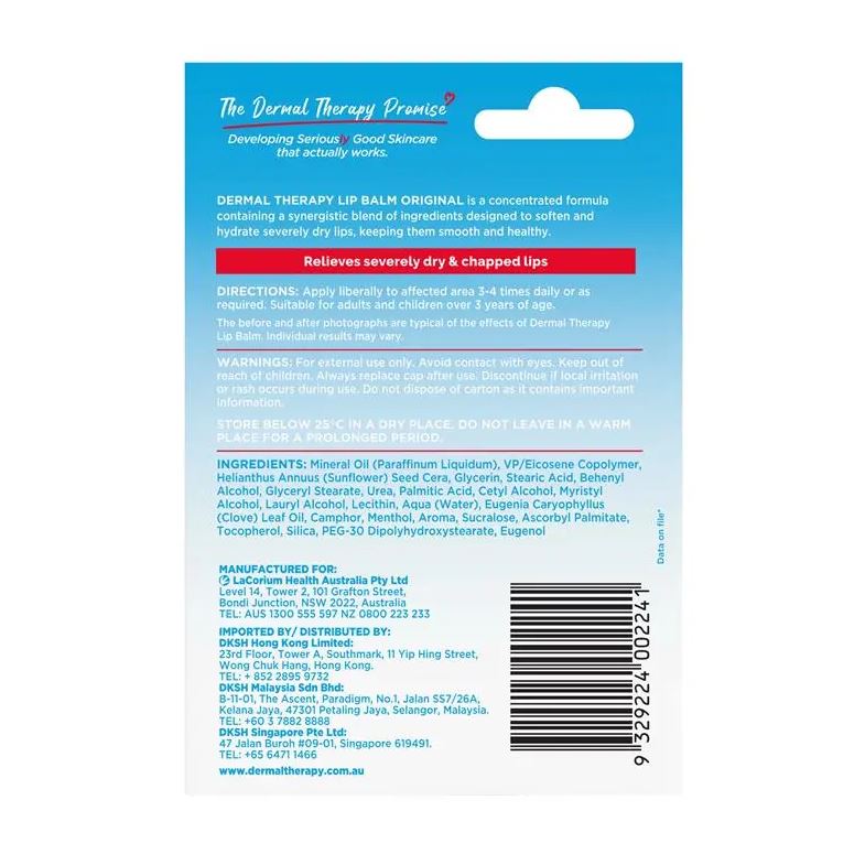 Son dưỡng môi Dermal Therapy Lip Balm Original