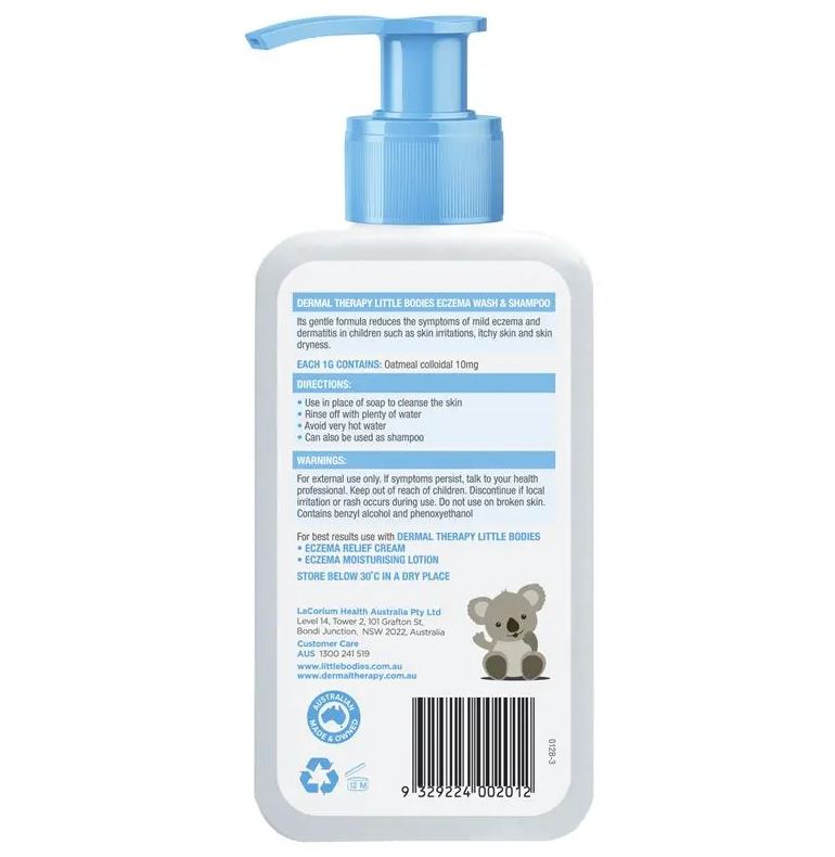 Sữa tắm gội cho bé bị chàm sữa Dermal Therapy Little Bodies Eczema Wash & Shampoo 210ml